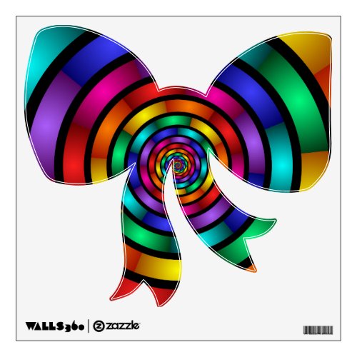 Round and Psychedelic Colorful Modern Fractal Art Wall Decal