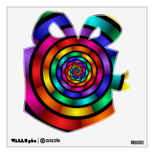 Round and Psychedelic Colorful Modern Fractal Art Wall Decal