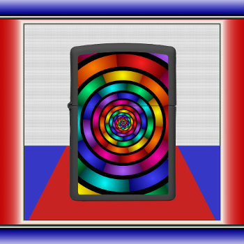 Round And Psychedelic Colorful Modern Fractal Art Zippo Lighter by GabiwArt at Zazzle
