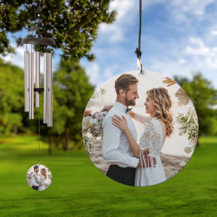 Round Anniversary Monogram Custom Photo Wind Chime