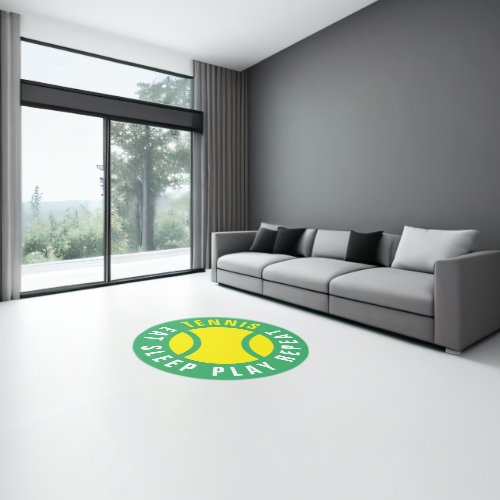 Round area rug for tennis players and fans