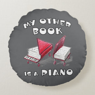 Round Asphalt Grey My Other Book Is A Piano Pillow