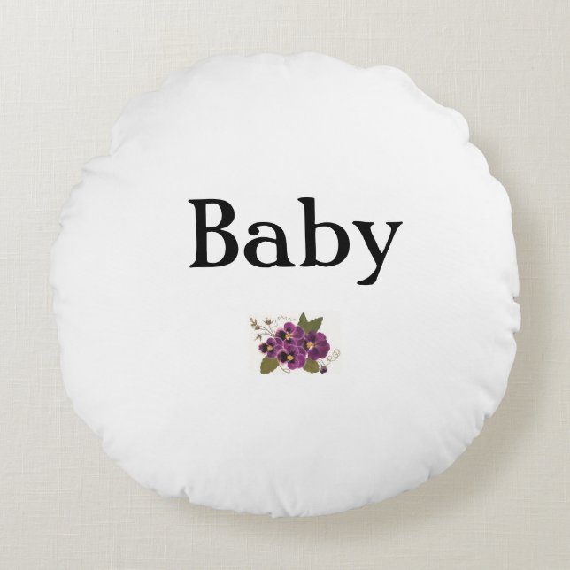 Round Baby Nursery Pillow (Front)