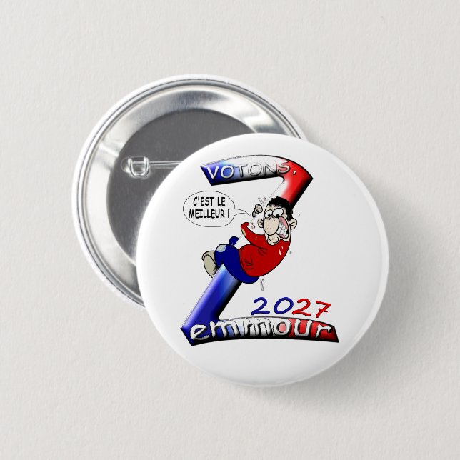Round Badge 57mm, Zemmour 2027 Button (Front & Back)