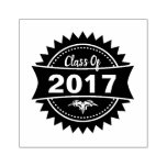 Round Badge Class Of 2017 Rubber Stamp