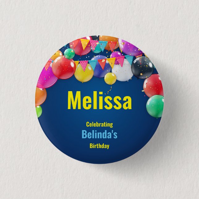 Round Badge for Kids Birthday Party  Button (Front)