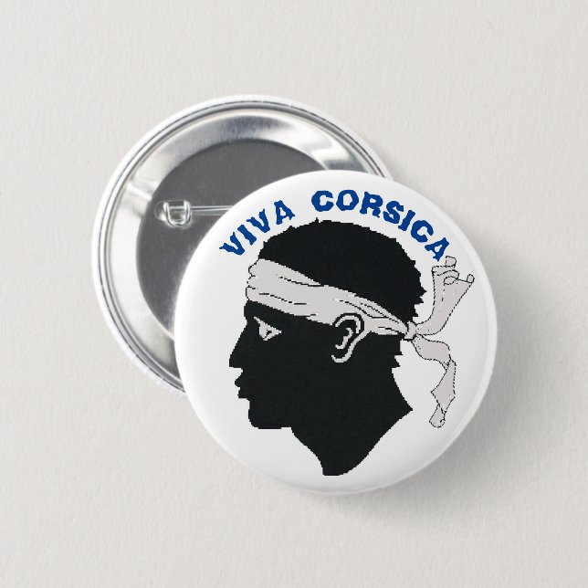 Round Badge, Viva Corsica Button (Front & Back)