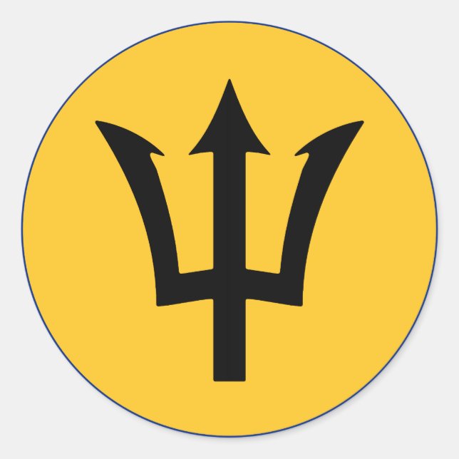 Round Barbados Flag Classic Round Sticker (Front)