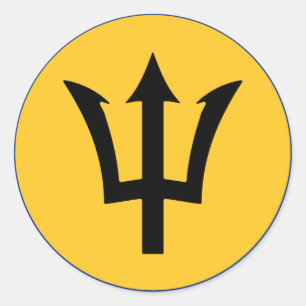 Round Barbados Flag Classic Round Sticker