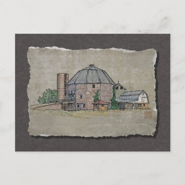 Round Barn Postcard (Front)