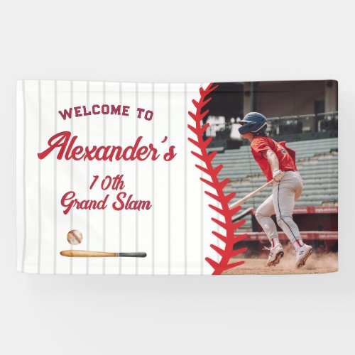 Round Baseball Game Themed Kid Teen Birthday Party Banner
