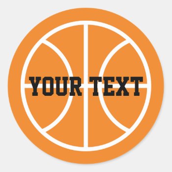 Round Basketball Stickers For Favors Or As Sealers by logotees at Zazzle