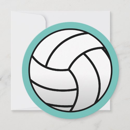 Round beach volleyball Birthday party invitations