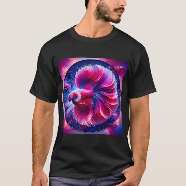 Round Betta Fish Design T-Shirt (Front)
