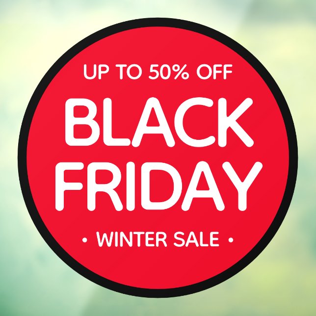 Round Black Friday Simple Professional Modern Sale Window Cling (Sheet 3)