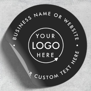 Round Black Sticker Business Logo Label Seal