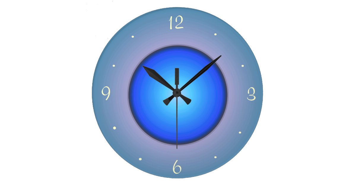 Round Blue/Aqua>Wall Clock Zazzle