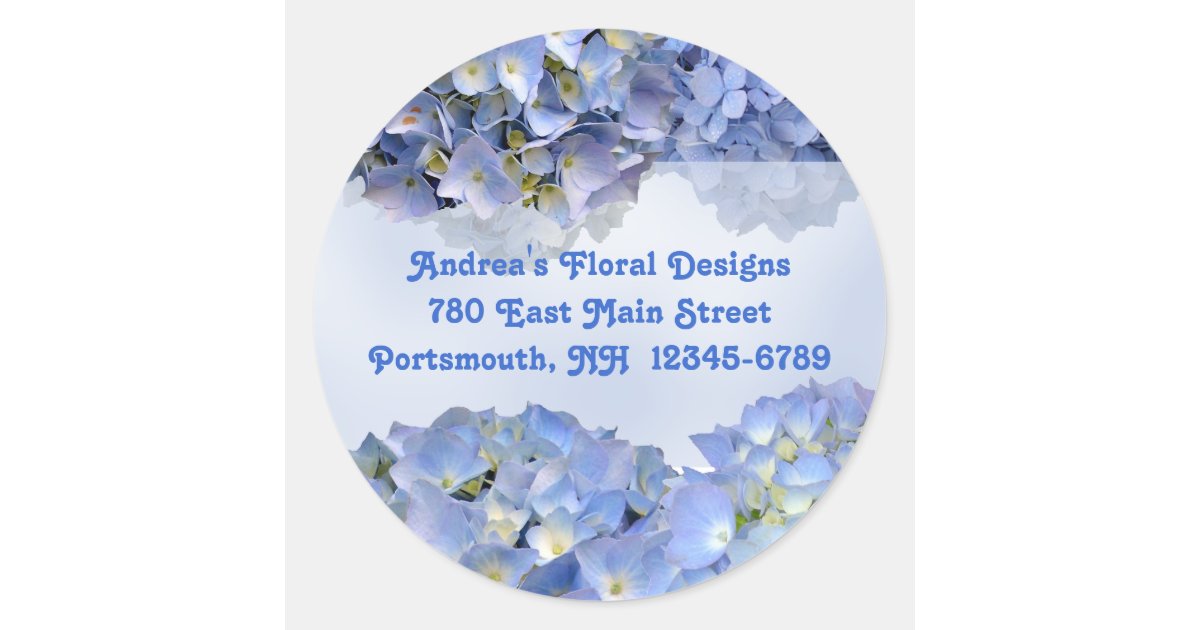 Round Blue Floral Return Address Labels | Zazzle