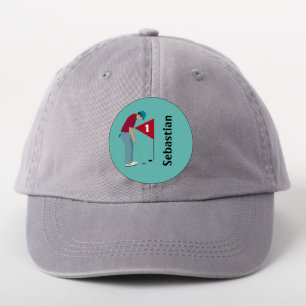 Round Blue Golf Themed Patch