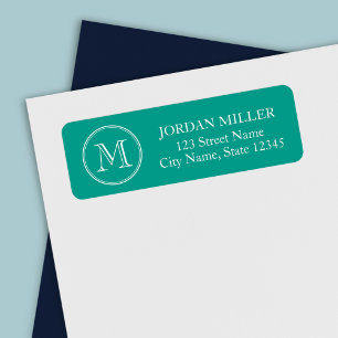 Round Border Monogram with Editable Color Address Label