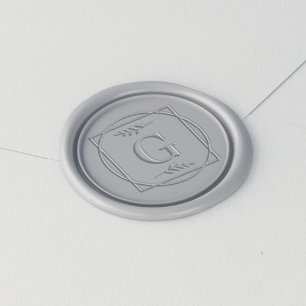 Round Botanical Monogram Wax Seal Sticker