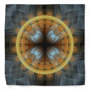 Round bright floral geometric ornament bandana
