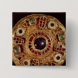 Round brooch pinback button