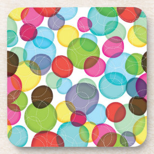 Round bubbles kids pattern 2 beverage coaster