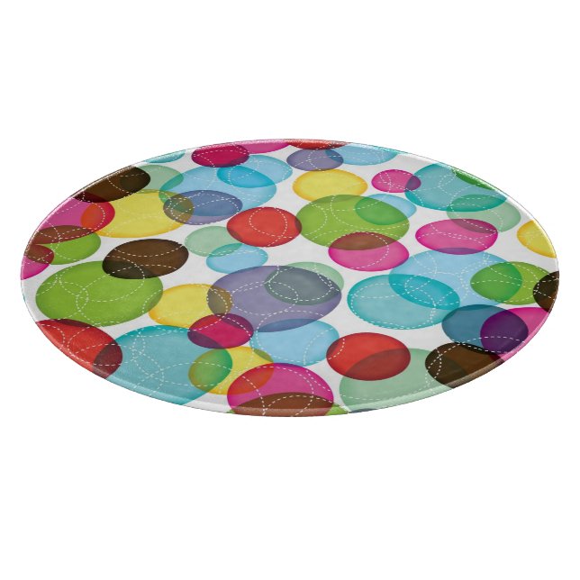Round bubbles kids pattern 2 cutting board (Corner)