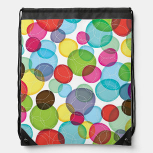 Round bubbles kids pattern 2 drawstring bag