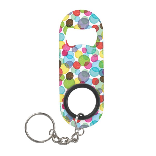 Round bubbles kids pattern 2 keychain bottle opener (Front)