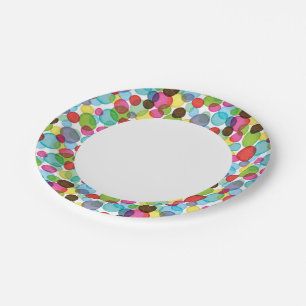 Round bubbles kids pattern 2 paper plates