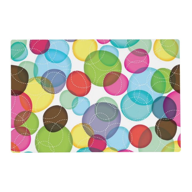Round bubbles kids pattern 2 placemat (Front)