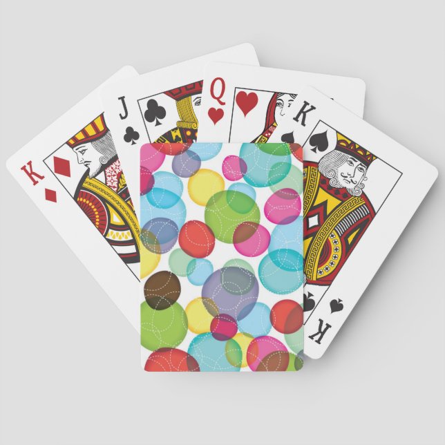 Round bubbles kids pattern 2 poker cards (Back)