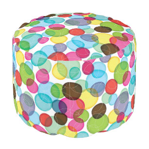 Round bubbles kids pattern 2 pouf