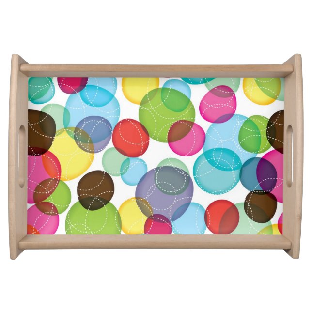 Round bubbles kids pattern 2 serving tray (Front)