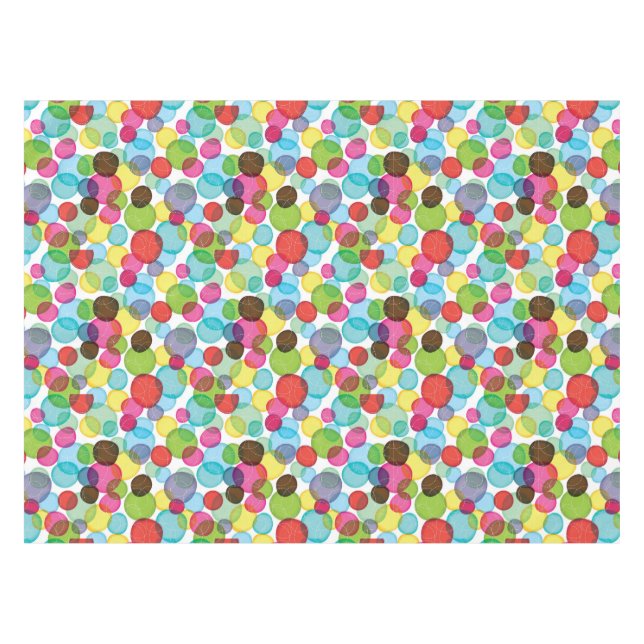 Round bubbles kids pattern 2 tablecloth (Front (Horizontal))