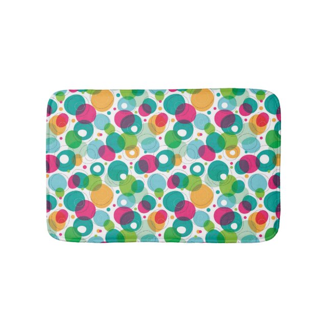 Round bubbles kids pattern bathroom mat (Front)