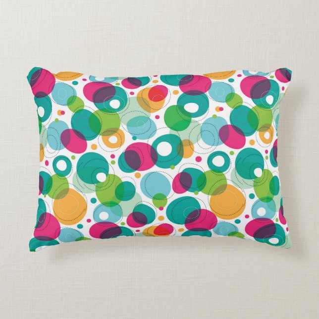 Round bubbles kids pattern decorative pillow (Front)