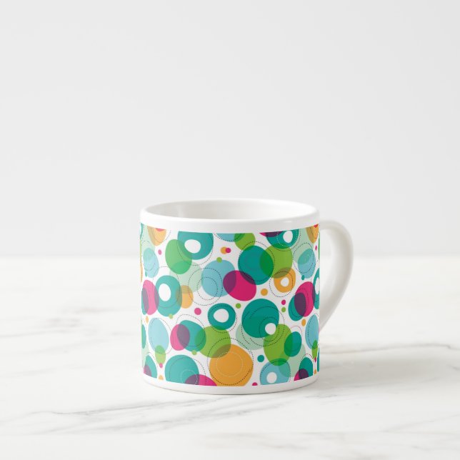 Round bubbles kids pattern espresso cup (Front Right)