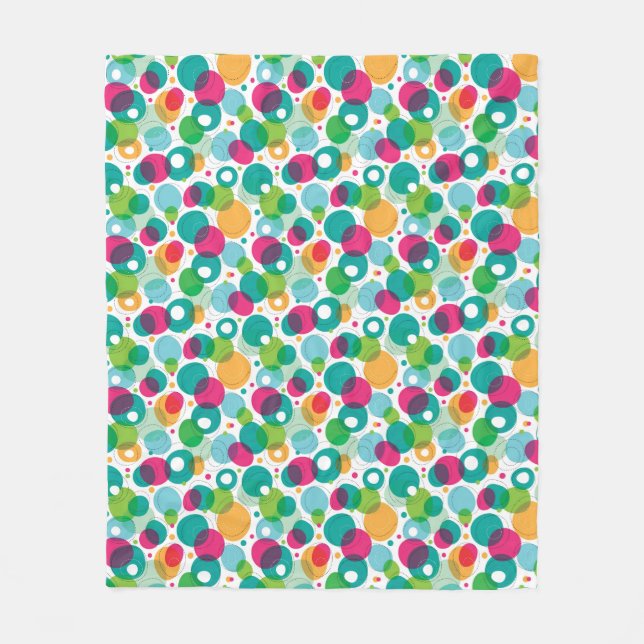 Round bubbles kids pattern fleece blanket (Front)