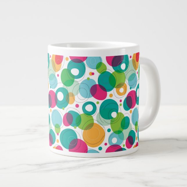 Round bubbles kids pattern giant coffee mug (Front Right)