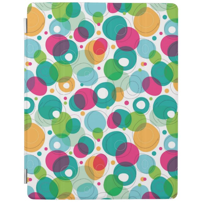 Round bubbles kids pattern iPad smart cover (Front)