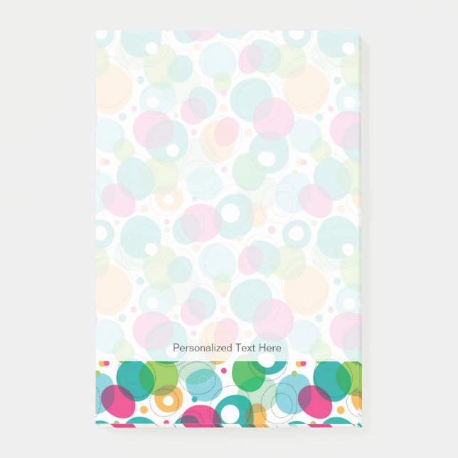 Round bubbles kids pattern post-it notes (Front)