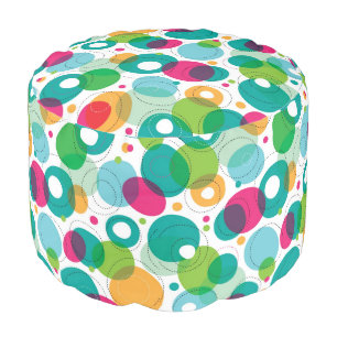 Round bubbles kids pattern pouf