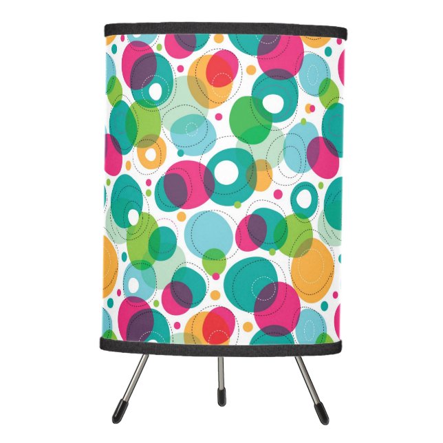Round bubbles kids pattern tripod lamp (Front)
