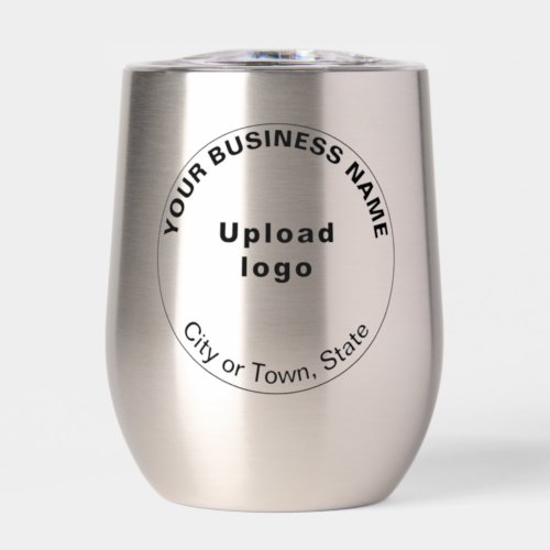 Round Business Brand on Stainless Wine Tumbler