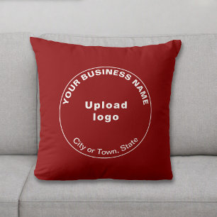 Round Business Brand Red Throw Pillow