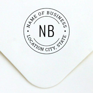 Round Business Initials Monogram Branded Self-inking Stamp