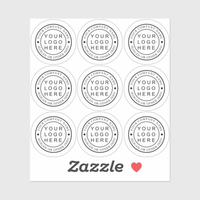 Round Business Logo Custom Clear Sticker (Sheet)